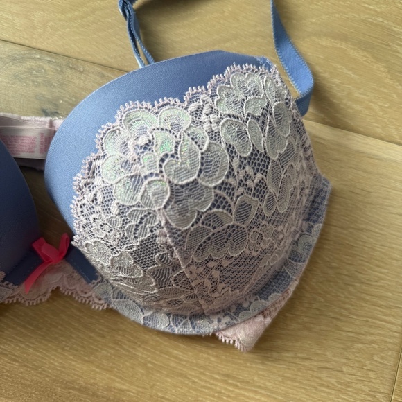 Victoria's Secret Dream Angels Push Up Bra Blue and Cream 34C - Picture 6 of 6